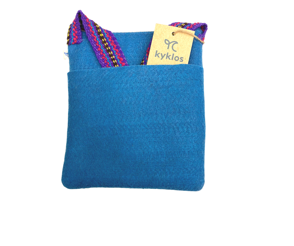 New Blue Tote made with Recycled Soft Felt Fabric from Plastic